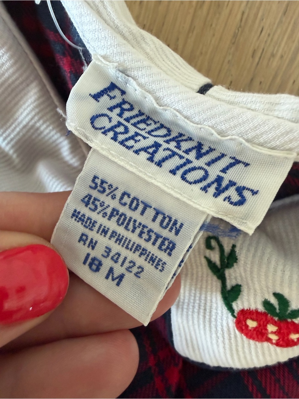 Vintage Fried Knit Creations Baby Romper 18M Plaid Smocked Heirloom - Picture 4 of 4